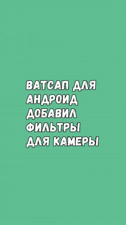 Ватсап Добавил Фильтры Для Камеры