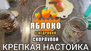 Крепкая настойка на кедровой скорлупе и яблоке