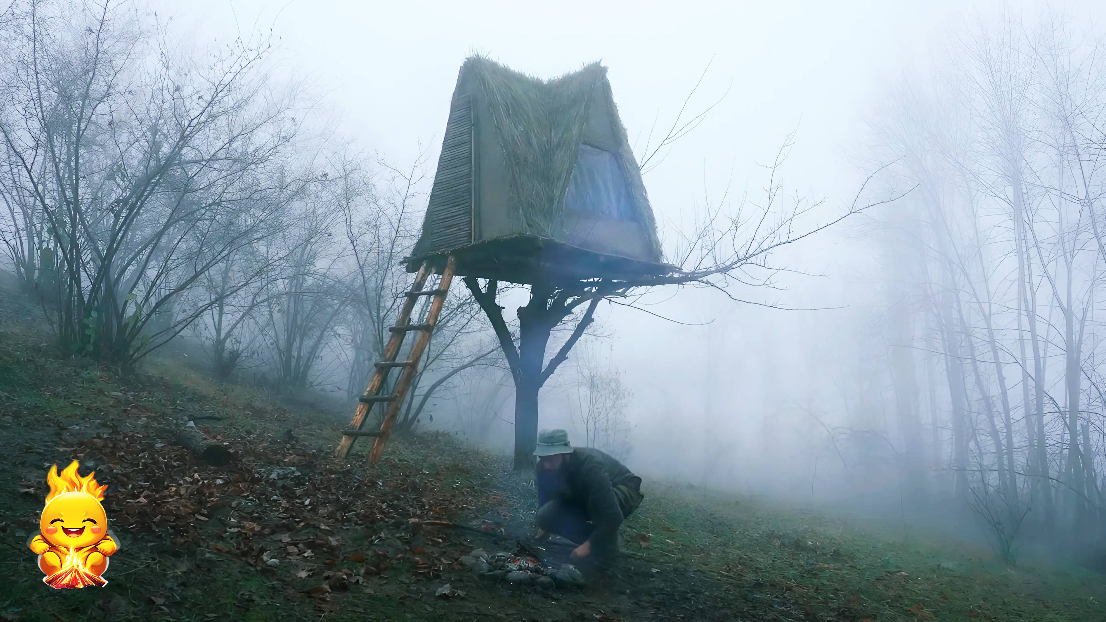 СТРОИТЕЛЬСТВО уютного ДОМА НА ДЕРЕВЕ | АКТИВНЫЙ ОТДЫХ в дикой природе | АСМР смотреть онлайн