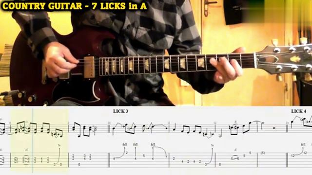 Country Guitar Licks in A (tab)