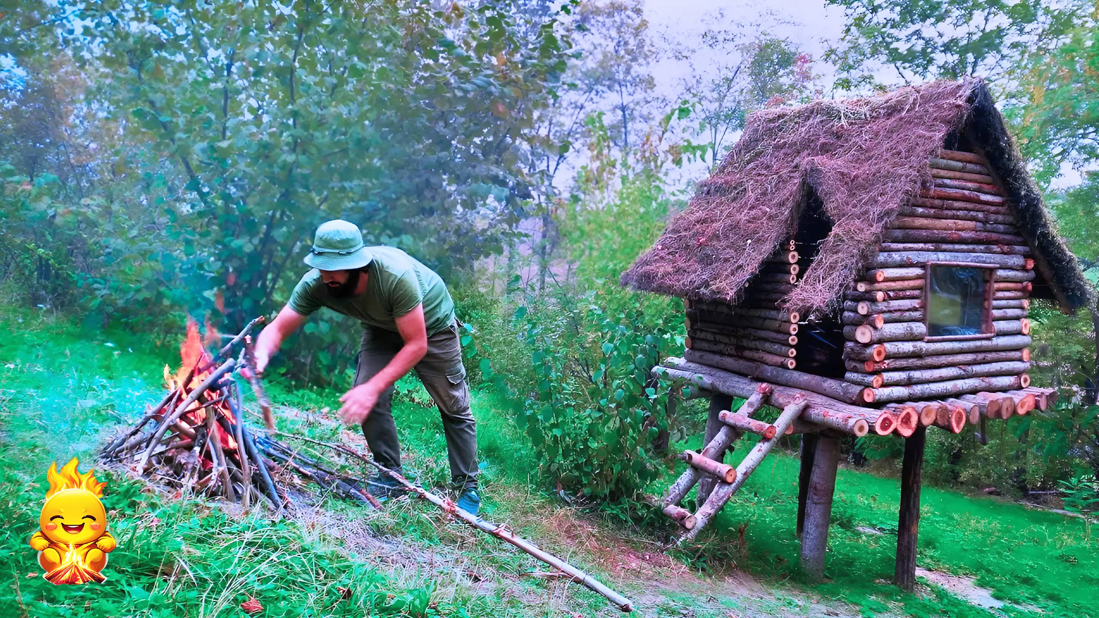 СОЛО ВЫЖИВАНИЕ - полноценный и теплый ДОМ для выживания, ЗЕМЛЯНАЯ ХИЖИНА в стиле Бушкрафт смотреть онлайн