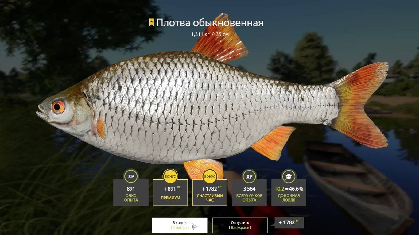 🐟Две Трофейные Плотвы, вместо Окуня, Русская Рыбалка 4, Russian Fishing 4