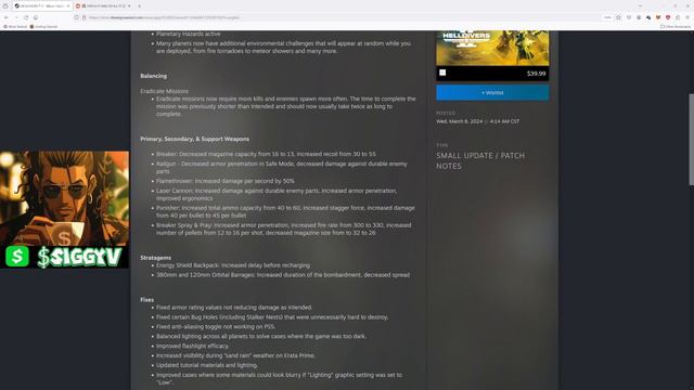 Meta weapons NERFED! Minor Patch 01.000.100 Helldivers 2