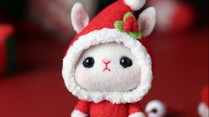 Валяние из шерсти - Зайчик новогодний (арт. 171497447)