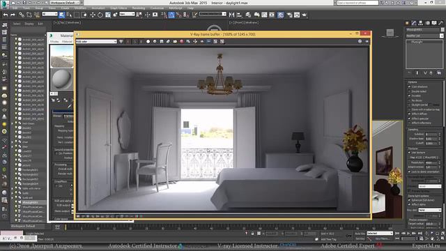 IBL (HDR) освещение интерьера днём или вечером / HDR interior lighting.