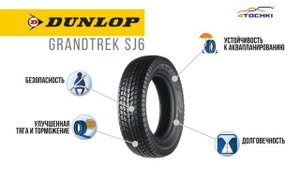 3D-обзор шины Dunlop Grandtrek SJ6 - 4 точки. Шины и диски 4точки - Wheels & Tyres 4tochki
