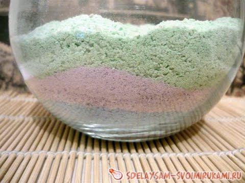 Как сделать композицию из цветной соли и искусственных цветов смотреть онлайн