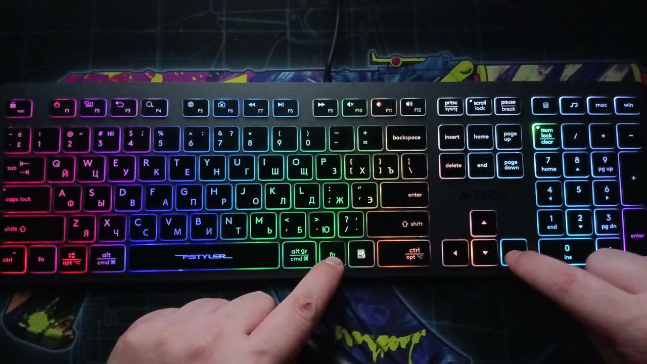 Обзор мембранной клавиатуры A4Tech Fstyler FX60H с RGB подсветкой и низкопрофильными клавишами