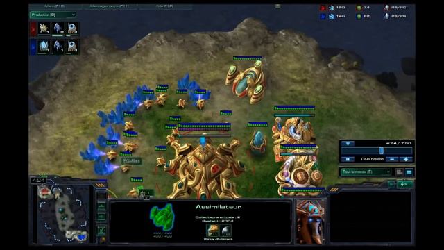 [41] Tutorial Starcraft II PvP: 4 gates mass stalker смотреть онлайн