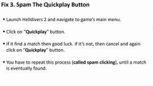 How To Fix Helldivers 2 Quickplay Not Finding Match