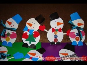 Как сделать снеговика из бумаги