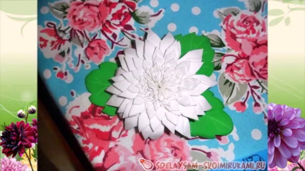 Георгин из фоамирана. Украшение для волос смотреть онлайн