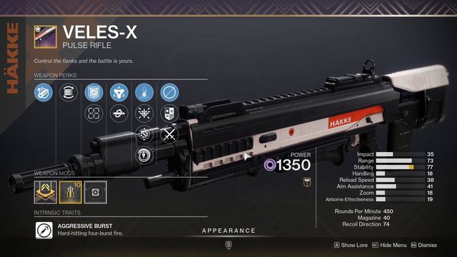The Veles-X Pulse Rifle sounds interesting.. (Destiny 2)