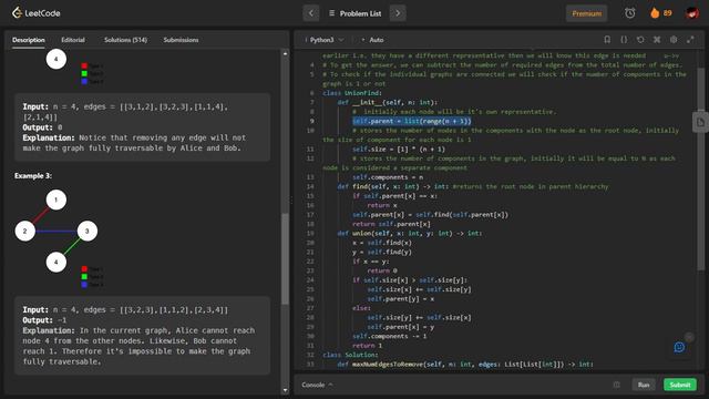 Daily Leetcode Challenge | Day  30  | Remove Max Number of Edges to Keep Graph Fully Traversable