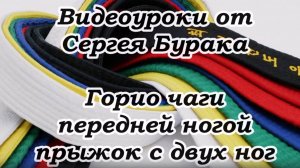 Видеоуроки от Сергея Бурака. Горио чаги передней ногой. Прыжок с двух ног.