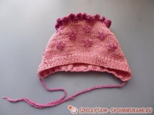 Как связать шапочку для новорожденной девочки