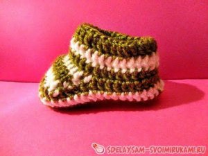Пинетки крючком для новорожденного