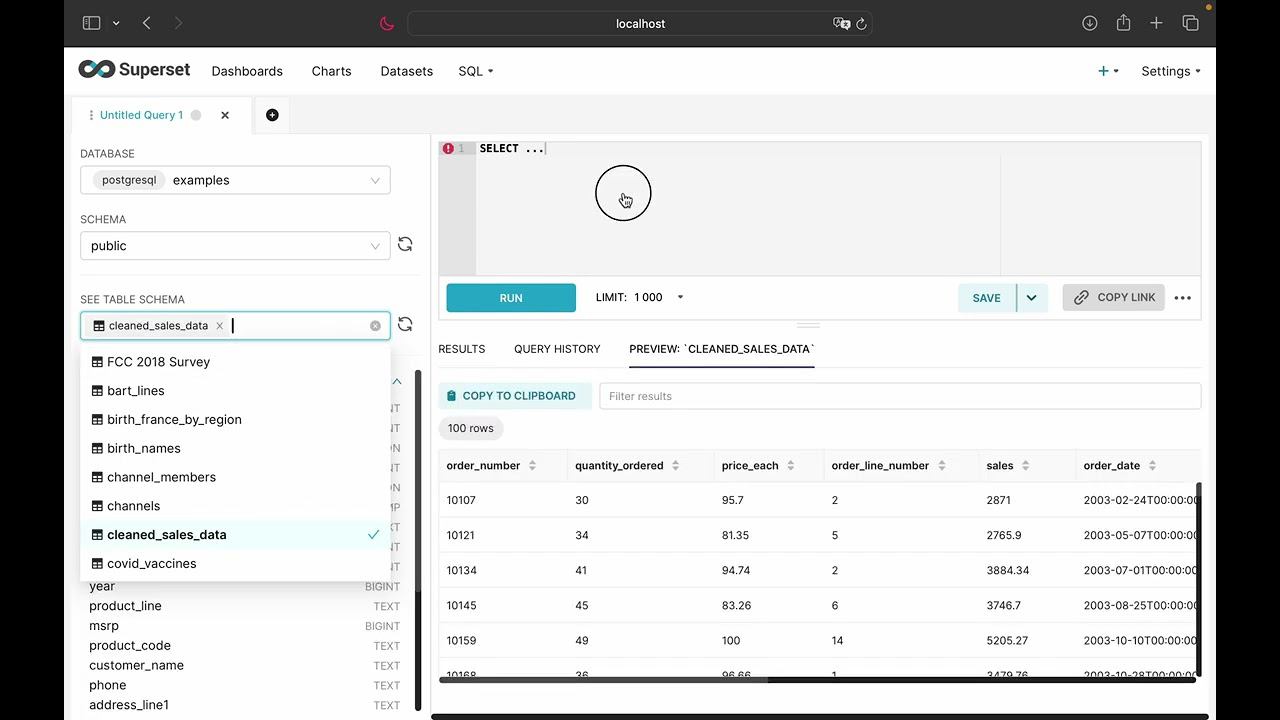 Screencast Superset 5 - SQL Lab, Export To Csv