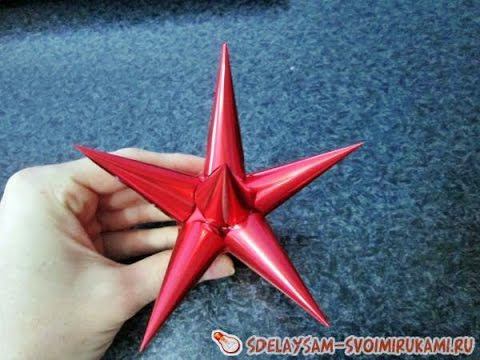 Рождественская звезда из упаковочной бумаги