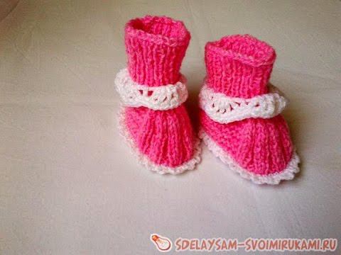 Как связать пинетки с рюшами смотреть онлайн
