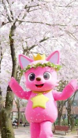 Pinkfong Walks Around Park full of Cherry Blossom 🌸 #shorts