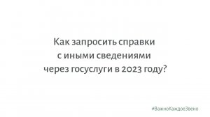 Как запросить справки с иными сведениями через госуслуги в 2023 году?