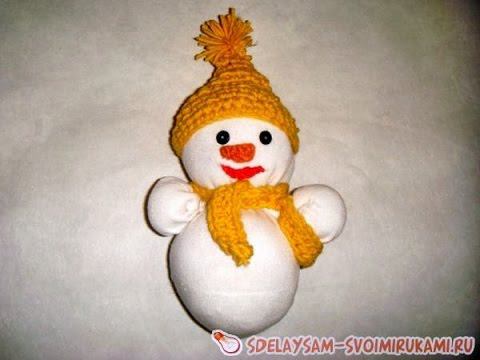 Как сделать снеговик из носка смотреть онлайн