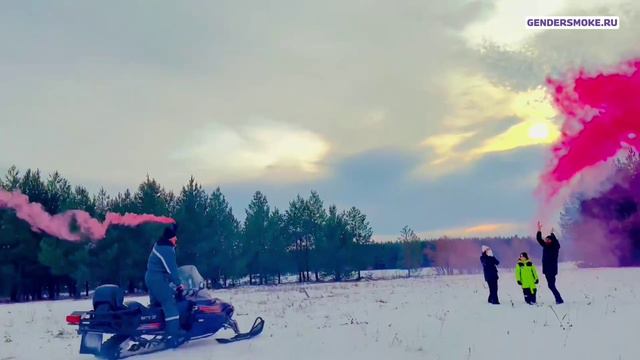 Дневной веерный салют на гендер пати в Кемерово