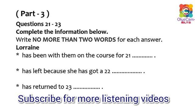 New  IELTS Listening Practice Test | RESEARCH PROJECT INFORMATION LISTENING TEST |