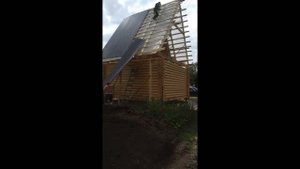 Монтаж профнастила на 6-ти метровый скат крыши