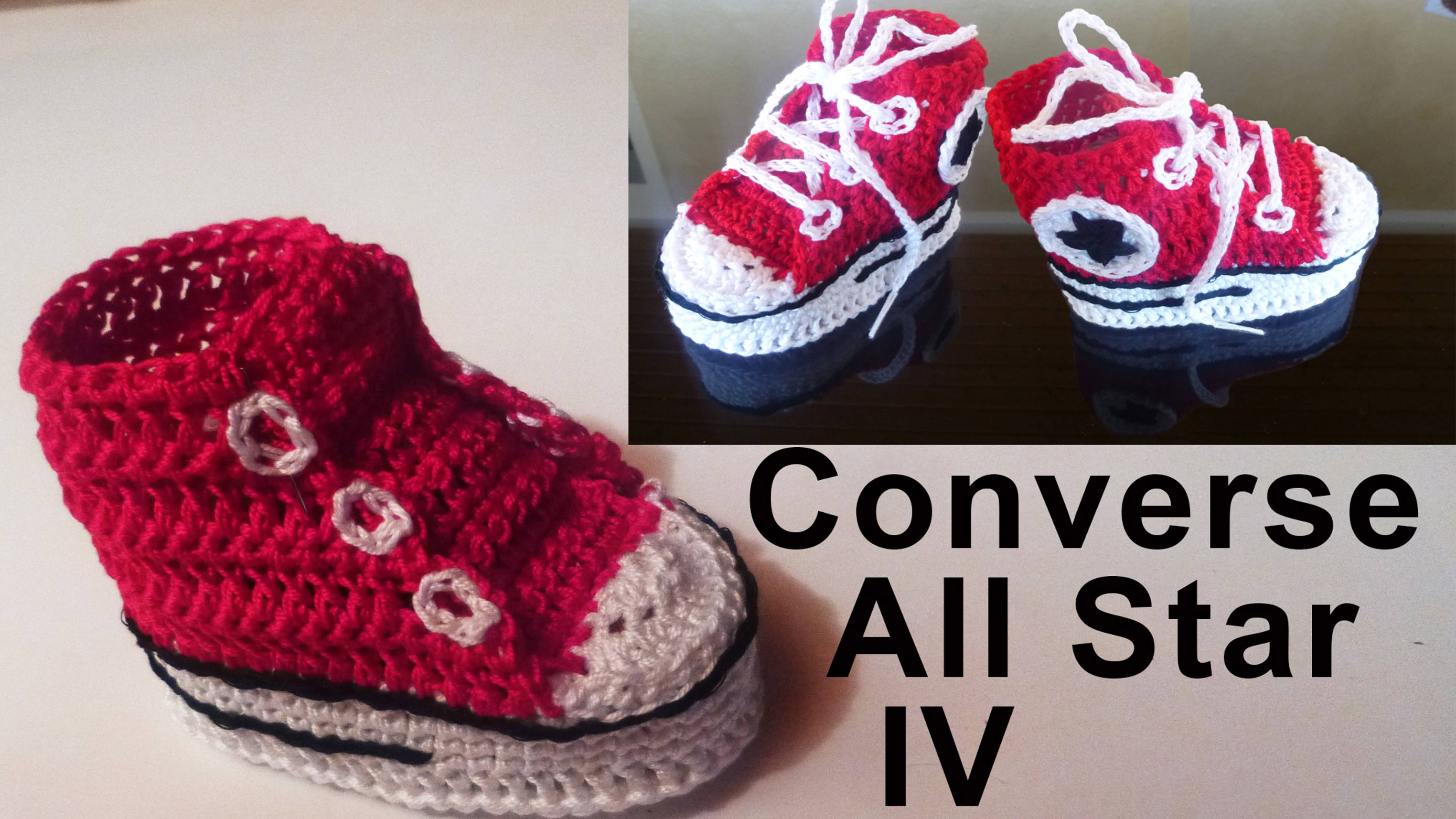 Модные пинетки- кеды  Converse All Star для новорожденного Часть IV / Вяжем язычок