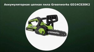 Аккумуляторная цепная пила Greenworks GD24CS30K2