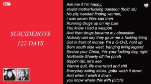 $UICIDEBOY$ - 122 DAYS (LYRICS IN DESCRIPTION)