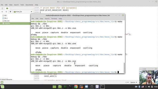 29-Bitboard CHESS ENGINE in C implementing MOVE LIST ADD MOVE, PRINT MOVE, PRINT MOVE LIST functi смотреть онлайн