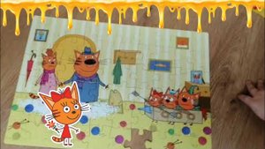 Три кота. Собираем пазлы #трикота #пазлы