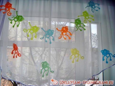 Озорные обезьянки из бумаги для детской комнаты смотреть онлайн