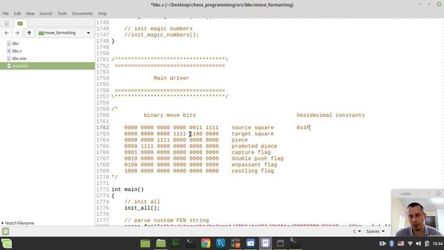 27-Bitboard CHESS ENGINE in C binary formatting of MOVE ITEMS смотреть онлайн