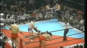 Giant Baba, Ricky Fuyuki, & Takashi Ishikawa vs. Goro Tsurumi, Ashura Hara, & Rusher Kimura (4/6/86