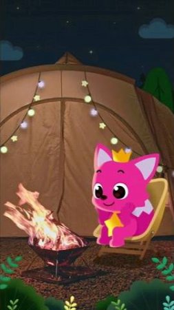 Pinkfong Enjoys Relaxing 🔥Fireplace | Crackling Fire ASMR #shorts