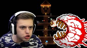 ПЕРВЫЙ БОСС! Трудная подготовка и жаркая битва! Глаз Ктулху! Terraria