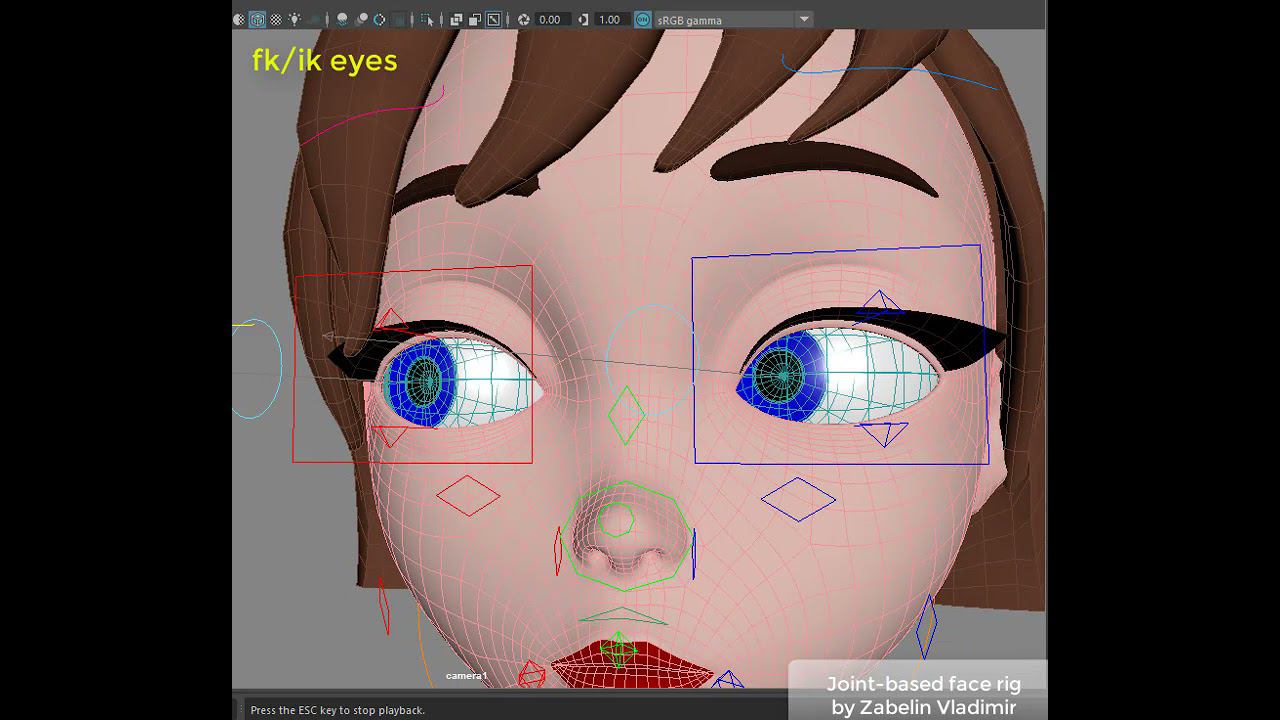 Joint-based face rig example смотреть онлайн