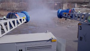 Пылеподавление на трюме судна методом сухой туман