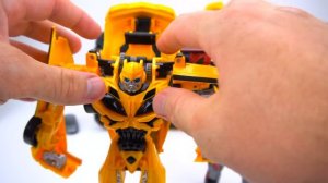 Transformers the Last Knight 2 Step Flip Changers Hot Rod and Bumblebee Change 360 Degrees