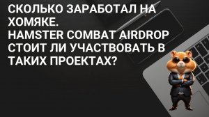 Сколько заработал на хомяке. hamster combat airdrop. Стоит ли участвовать в таких проектах?