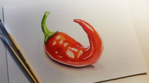 🌶️Перец АКВАРЕЛЬЮ // Pepper WATERCOLOR🌶️
