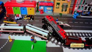 Lego City High Speed Passenger Train Story | 60051 and 60098 train crash | Preschool | Kindergarten