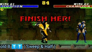 Scorpion MK1 Fatality Cheats Hits Combo Tutorial ( Ultimate Mortal Kombat Trilogy Sega MD) Android