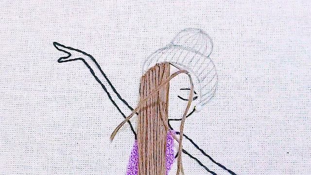 3D Doll Embroidery Hoop Art Tutorial/Amazing Unique Hand Embroidery Girl Design /Free Pattern /Hair