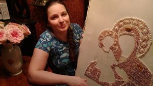 Вышивка храмовой иконы день 7. Вышивка иконы жемчугом.Вышивает Наталья Головицкая