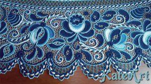 Кардиган "Гжель" - ирландское кружево, моя авторская работа.
